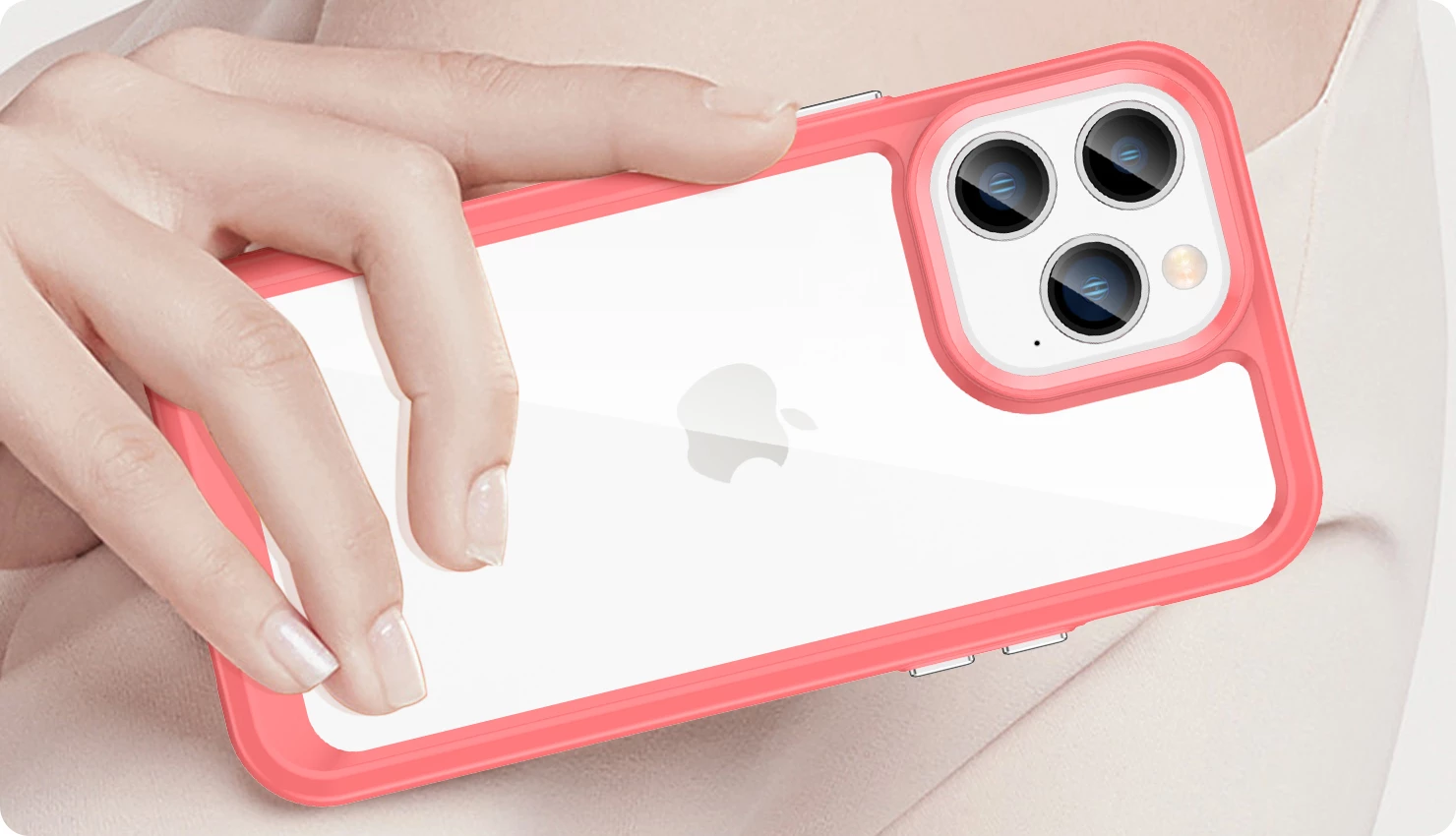 Mbështjellës Hurtel Outer Space Case për iPhone 14 Pro, hard cover me kornizë xheli, Kuqe