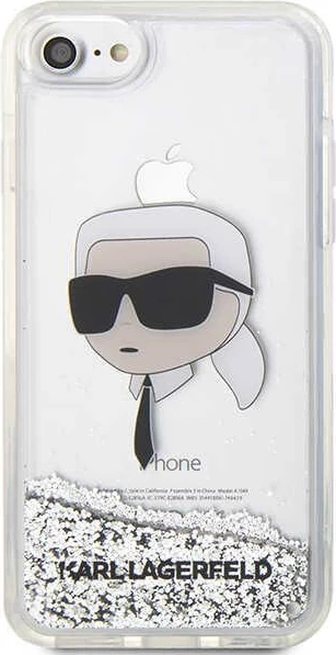 Mbështjellës Karl Lagerfeld KLHCI8LNKHCH për iPhone 7/8/SE 2020/2022, Glitter, Argjendtë