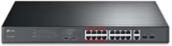 Switch TP-Link TL-SL1218MP, 16 porta 10/100Mbps, PoE+, 2 SFP uplink, e zezë