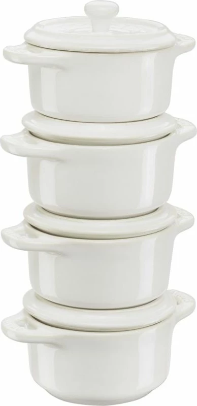 Set mini cocotte STAUB 4 copë, ivory