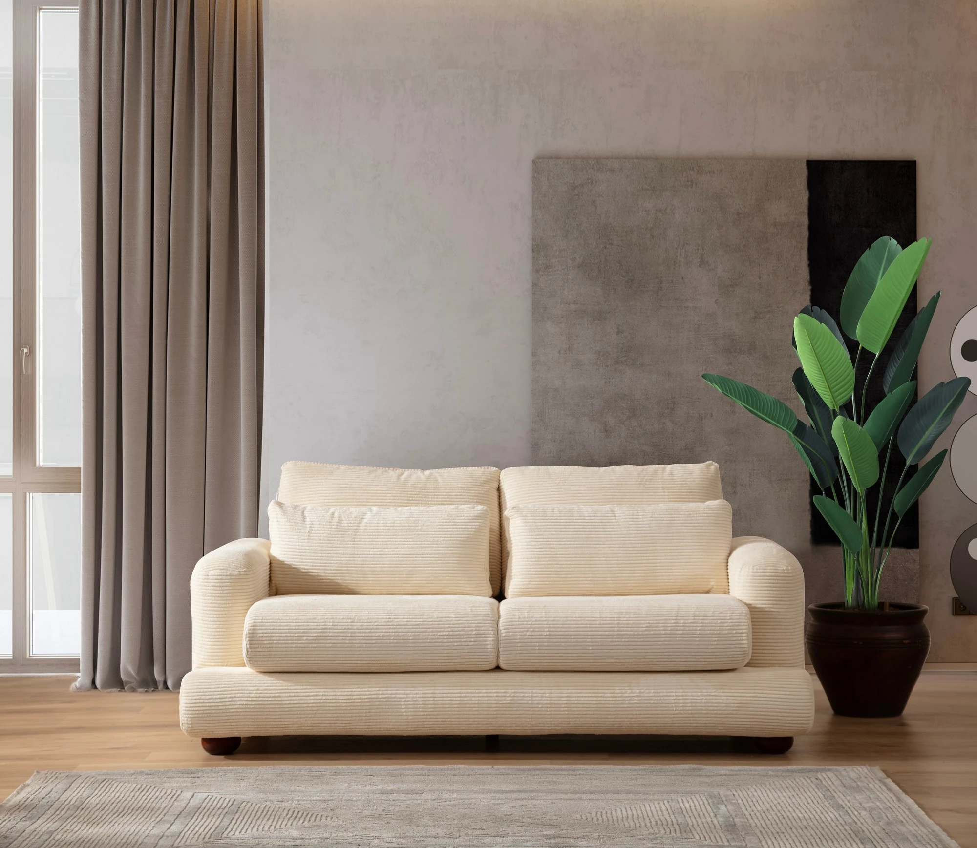 Divan dy ulëse Atelier del Sofa, River, bezhë