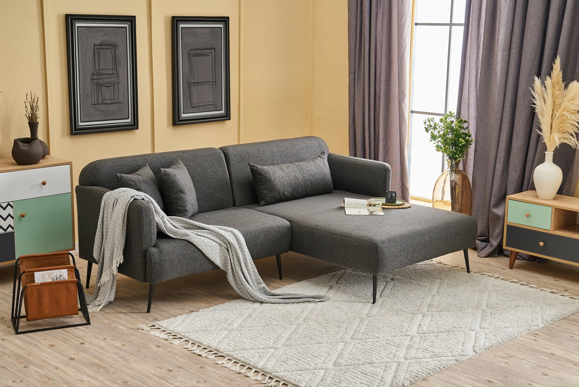Këndore Atelier del Sofa, Revos e djathtë, antracit