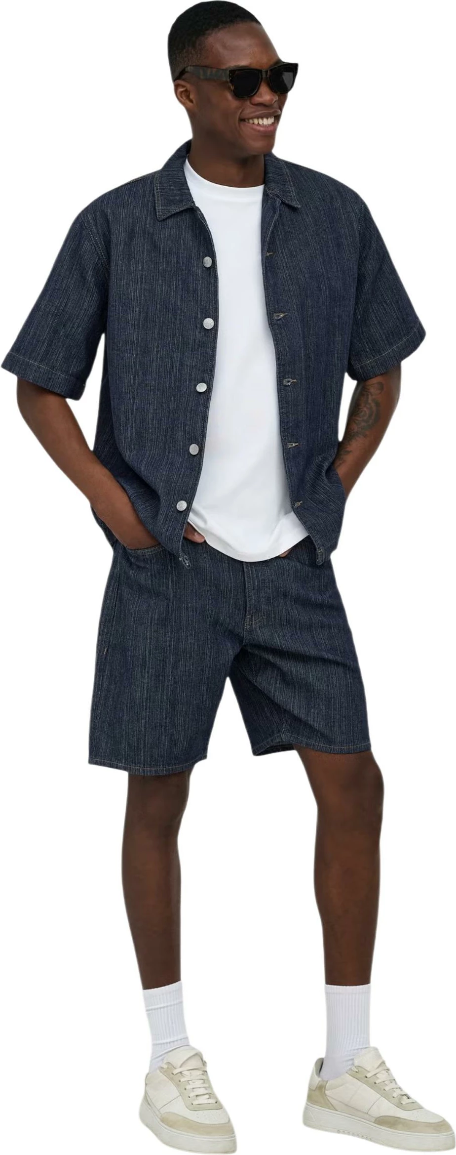 Këmishë me mëngë të shkurta për meshkuj Only & Sons Onswayne 22037354, blu e errët denim [Madhësia: S]