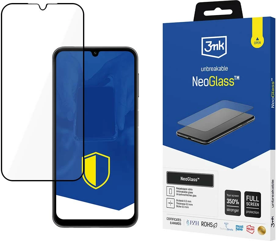 Xham mbrojtës kompozit 3mk NeoGlass për Samsung Galaxy A34 5G, mbulim i plotë ekrani, fortësi 8H, rezistencë goditjesh +350%, set aksesorësh