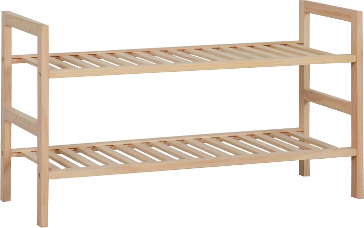 Raft këpucësh për 8 palë, dru bredhi, ngjyrë natyrale, 71x26x40cm