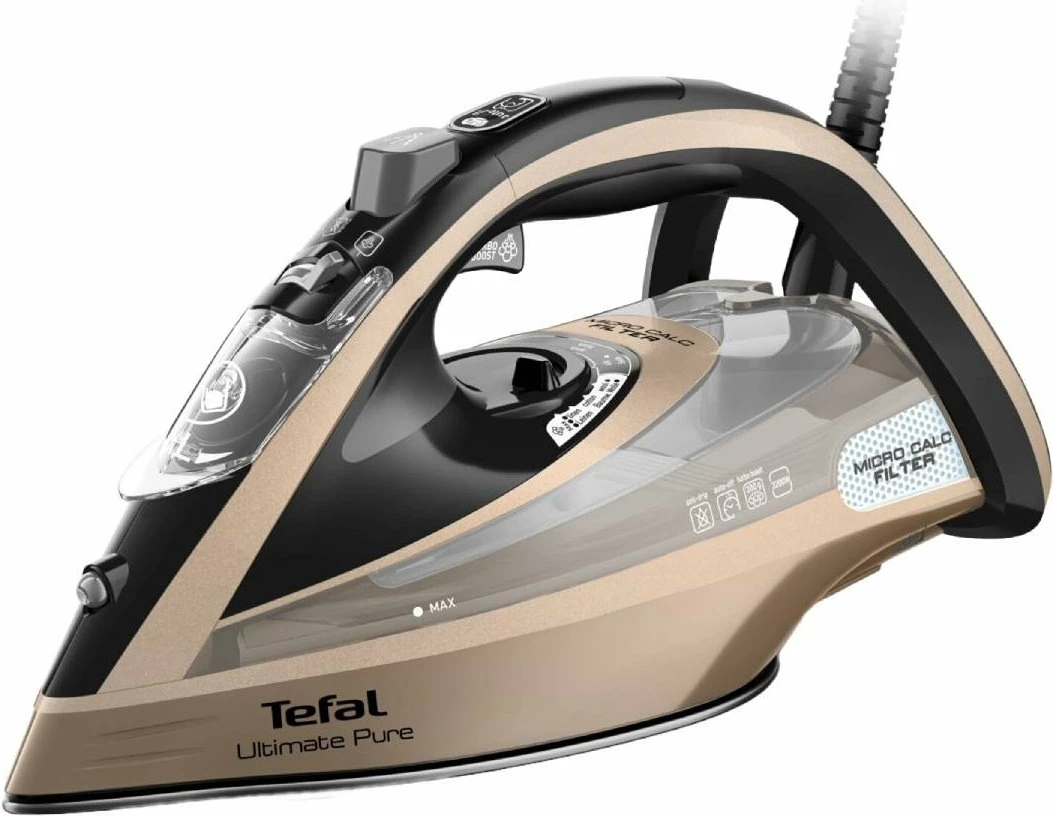 Hekur me avull Tefal Ultimate Pure FV9852E0 3200 W, 60 g/min, shot 300 g/min, rezervuar 350 ml, bezhë/ari