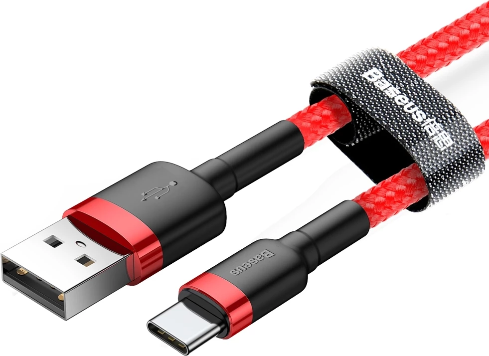 Kabllo Baseus Cafule CATKLF-C09, USB në USB-C, 2m, e kuqe