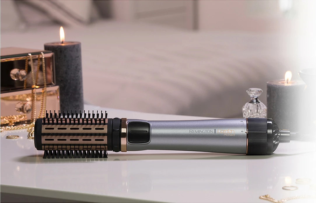 Furçë ajri e nxehtë Remington Keratin Protect AS8810, 1000 W, avull, argjend e errët/zi