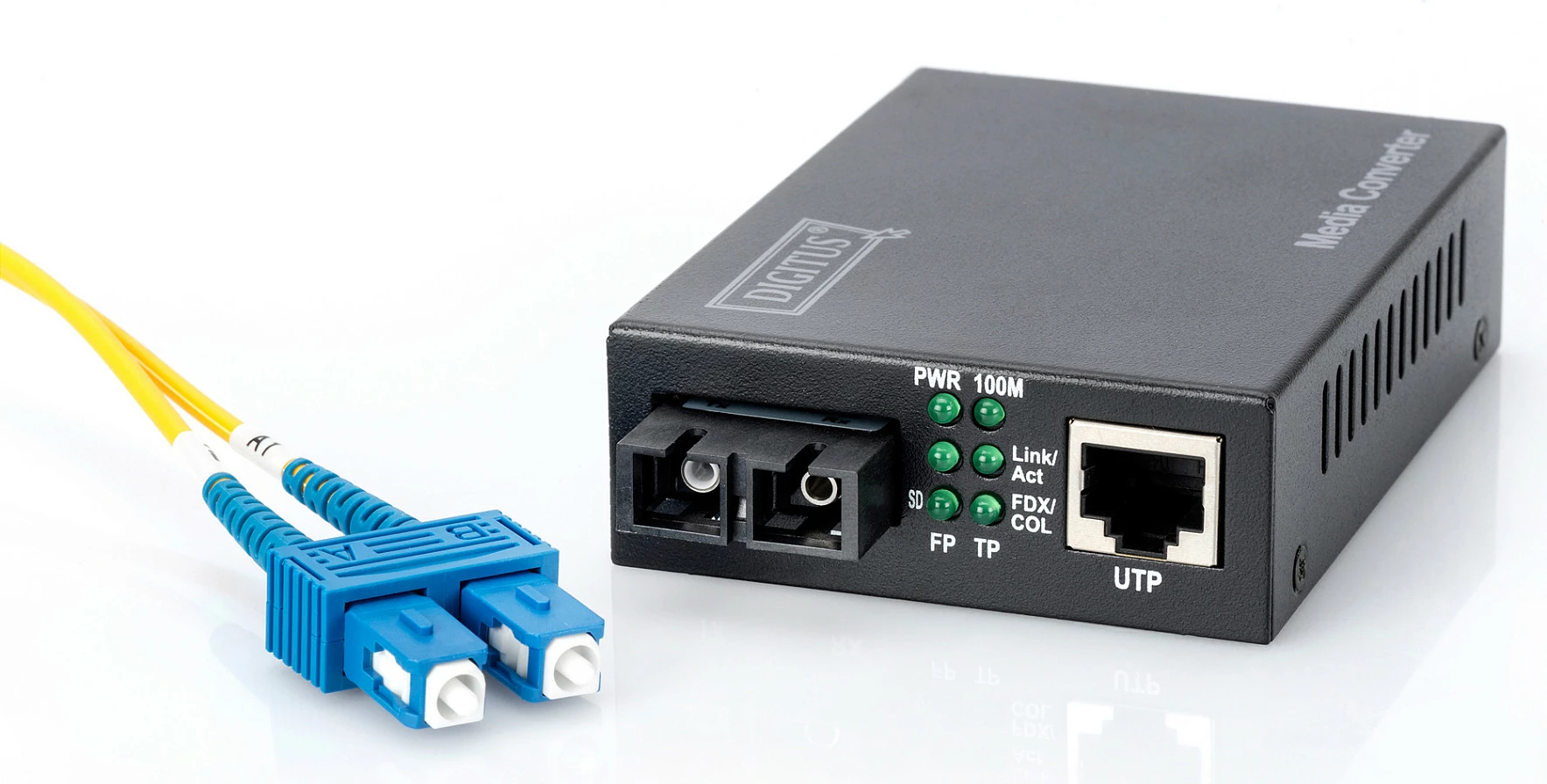 Media konverter Digitus Fast Ethernet RJ45-SC, 10/100 Mbps, single-mode 20 km, i zi