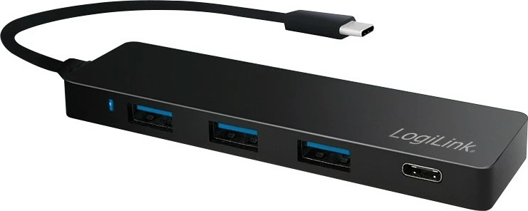 Kasë USB-C LogiLink UA0311, 4 porta, ultra slim, e zezë
