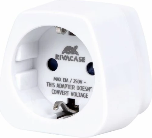 Adapter udhëtimi RIVACASE PS4401 EU në UK, 13A, 3250W, i bardhë