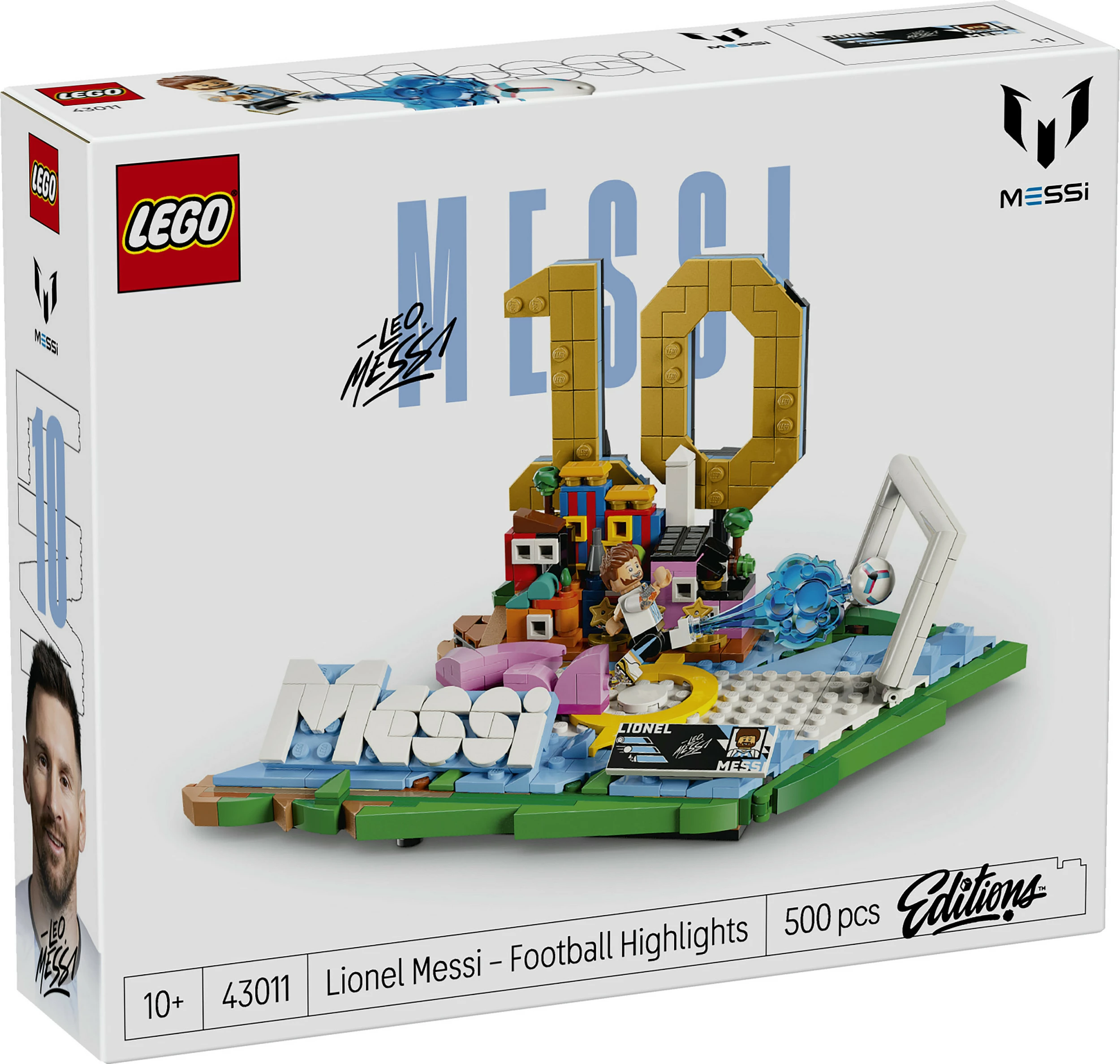 Set ndërtimi LEGO 43011 Lionel Messi Football Highlights, 500 copë, multikolor