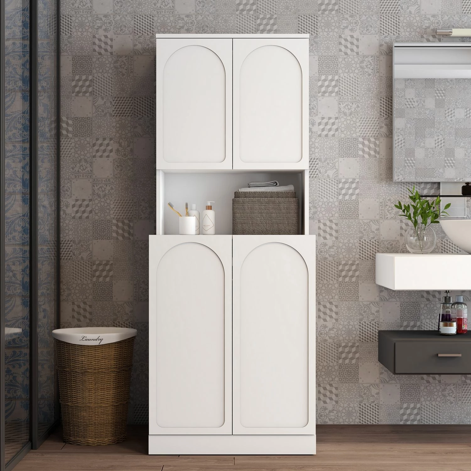 Dollap për lavatriçe, ngjyrë e bardhë, Skye Decor Lyon 73