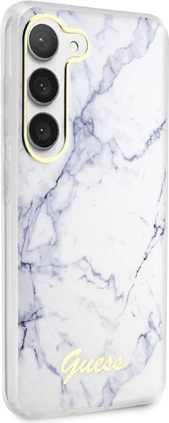 Mbështjellës Guess Marble për Samsung Galaxy S23+ S916, i bardhë, hardcase