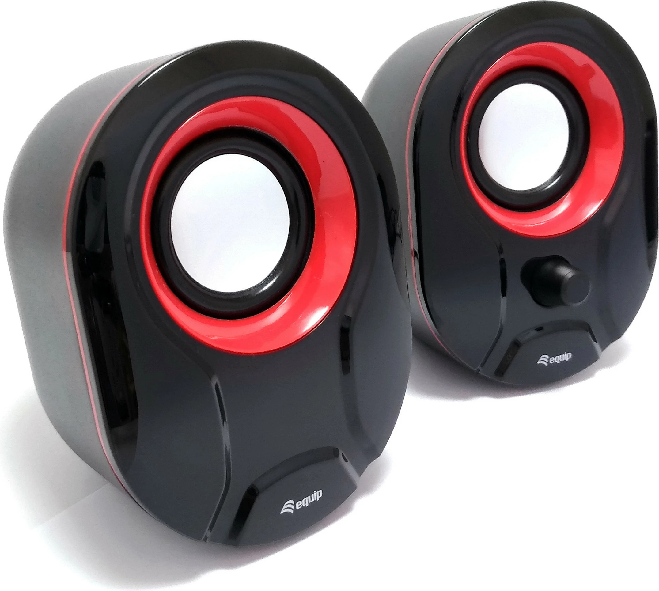 Boksa stereo 2.0 Equip, 3W, lidhje me kabllo, USB, 3.5mm, zi-kuqe