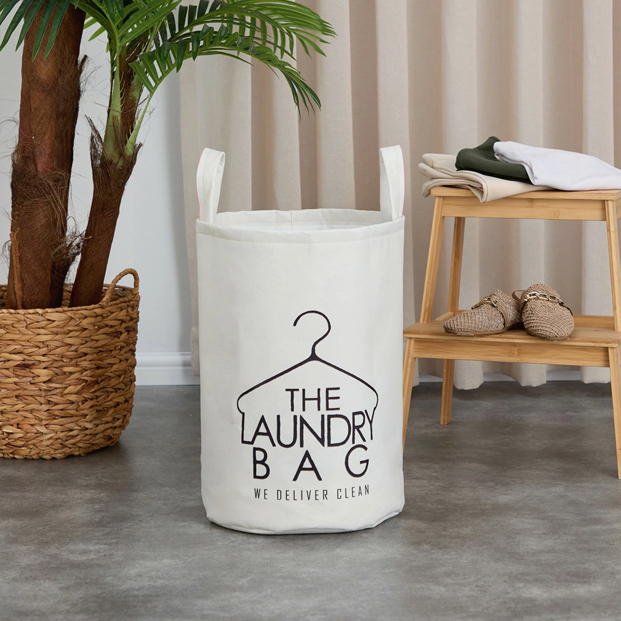 Shportë rrobash Evila Originals, Coco24035, e bardhë, 15x20x15cm