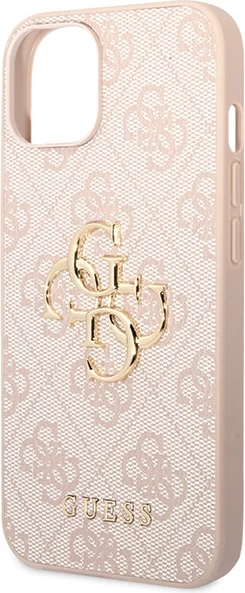 Mbështjellës Guess 4G Big Metal Logo për iPhone 15, Rozë