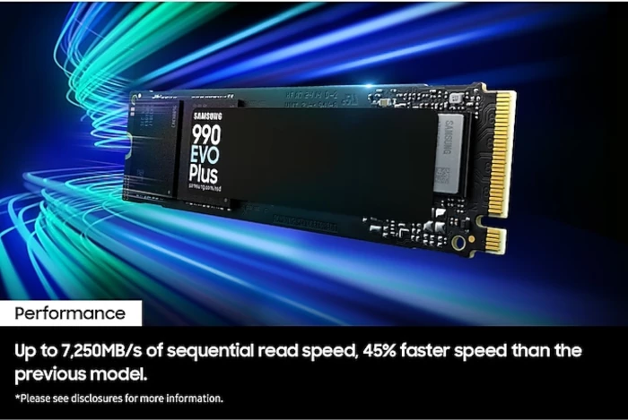 SSD NVMe M.2 SAMSUNG 990 EVO Plus MZ-V9S1T0BW 1TB PCIe 5.0 x2 / 4.0 x4 2280