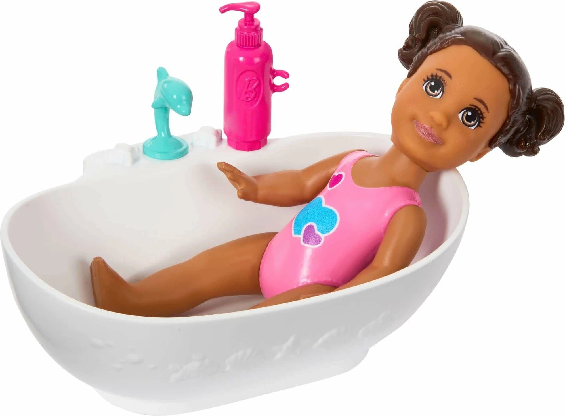 Set kukulla Barbie Skipper Babysitters Club Mattel JJB43, 2 copë me bebe dhe vaskë