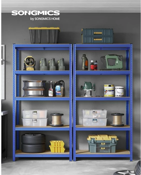 raft metalik SONGMICS GLR050Q01 200x100x50 cm, 5 rafte, 600 kg, kaltër-kafe