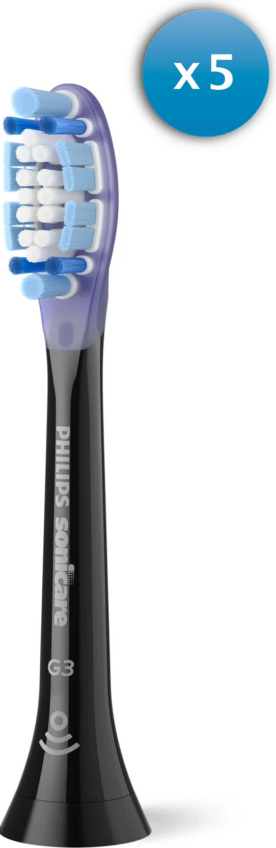 Kokë zëvendësuese për brushë elektrike Philips Sonicare G3 Premium Gum Care HX9055/88, 5 copë, e zezë