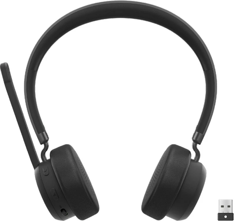 Kufje wireless Lenovo VoIP Headset Teams, Bluetooth 5.3, me mikrofon me reduktim zhurme, zezë