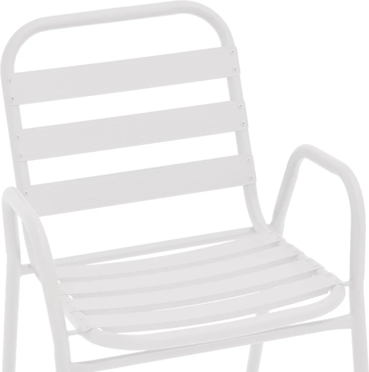 Karrige Sussie e bardhë metalike me shufra alumini 45x62x76cm