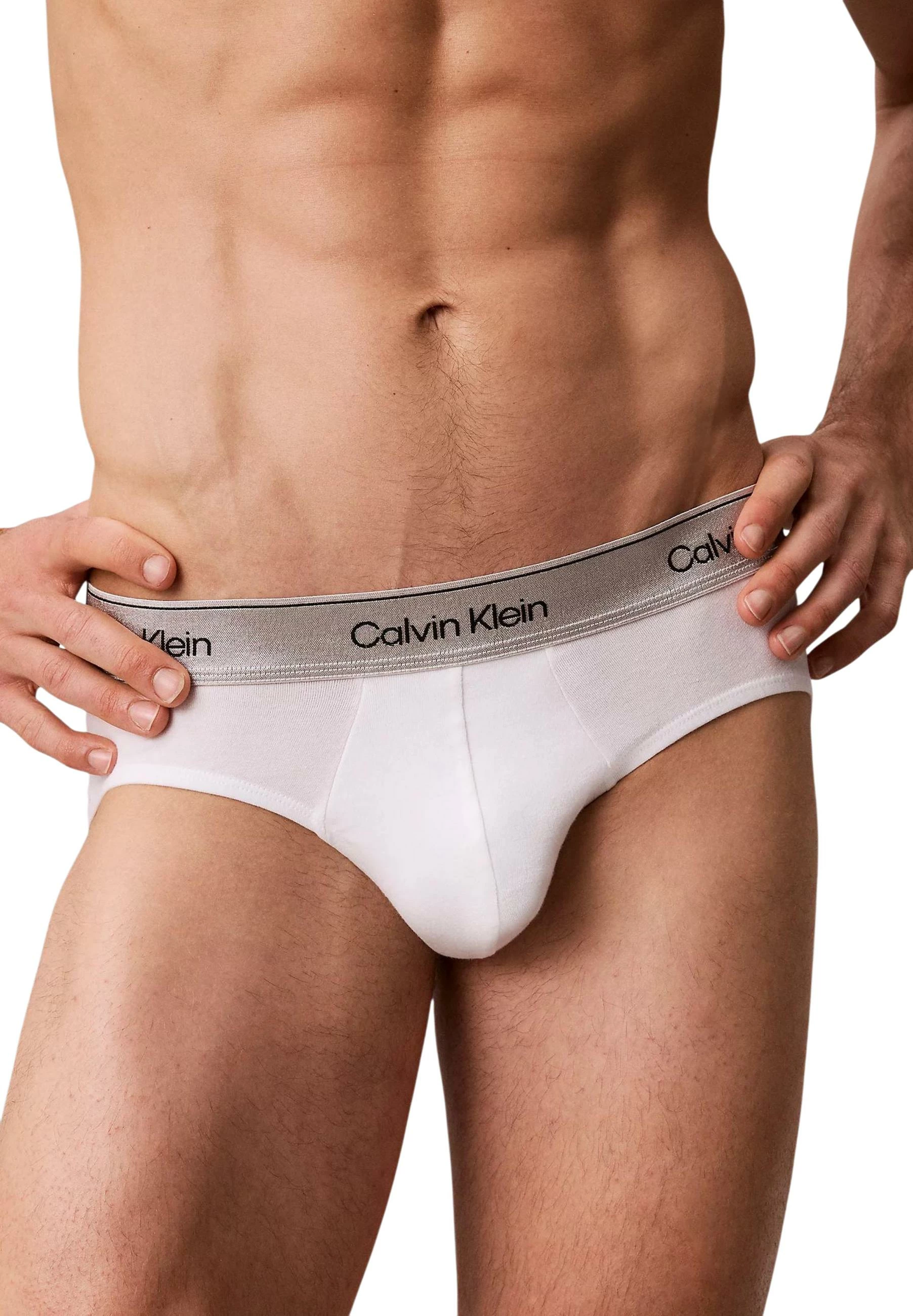 Të brendshme për meshkuj Calvin Klein Underwear Hip Brief 3PK LV00NB4574, të zeza me argjend [Madhësia: S]