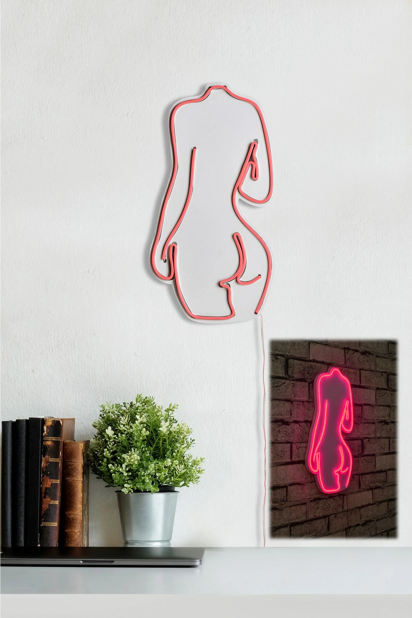 Dritë dekorative LED, plastikë, formë gruaje seksi, ngjyrë rozë - 3