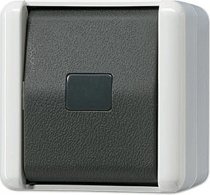 Ndërprerës me buton Jung 831 W, 1P, 250V, 10A, zi/bardhë