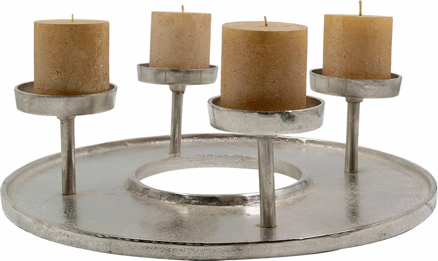 Mbajtës qirinjsh REDON për tealight, alumin, argjend, 42x42x11 cm