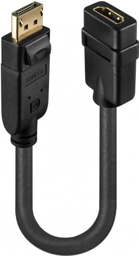 Adapter Lindy DisplayPort në HDMI, i zi