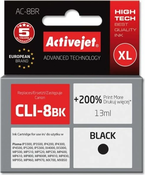 Kartrixh bojë ACTIVEJET CLI-8BK AC-8BR 13 ml, e zezë