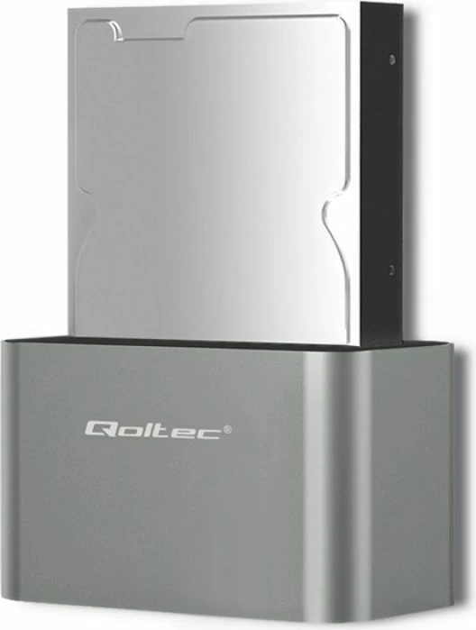Stacion docking Qoltec HDD/SSD 2.5/3.5 SATA USB 3.0, argjendtë