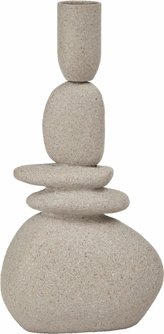 Mbajtëse qirinjsh Votsalo, polirezine, ngjyrë bezhë, 10x6x20cm