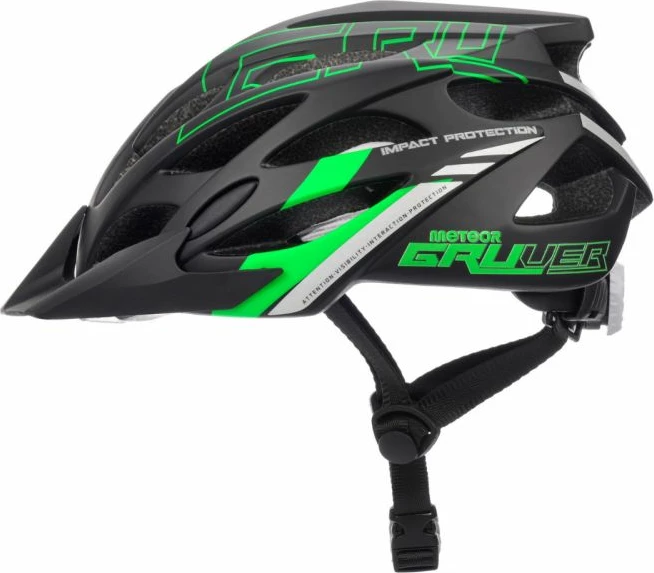 Helmetë biçiklete Meteor unisex, e zezë-gjelbër