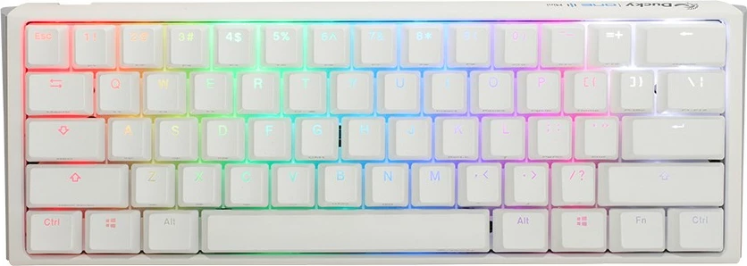 Tastierë mekanike Ducky One 3 Mini, RGB LED, PBT, USB Type-C, e bardhë