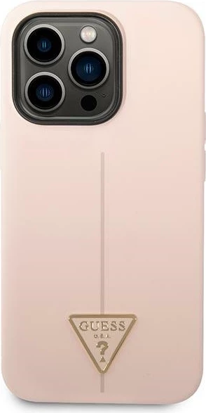 Mbështjellës Guess GUHCP14LSLTGP për iPhone 14 Pro 6.1", silikon, rozë