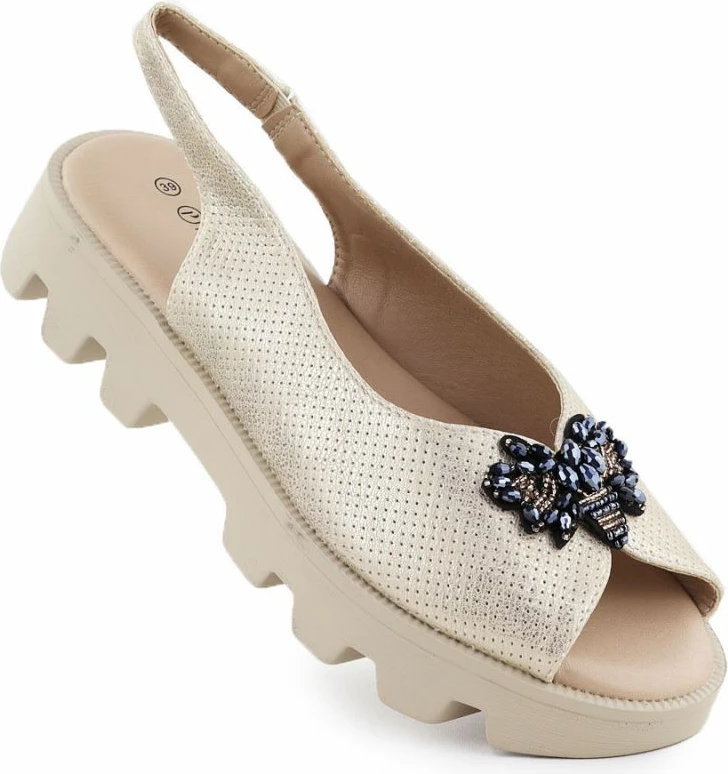 Sandale platforme Potocki SZ12610, të arta