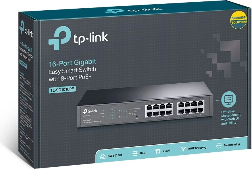 Switch TP-Link TL-SG1016PE, 16-Port, Gigabit, PoE+
