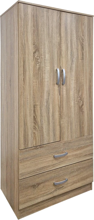 Dollap me dy dyer dhe dy sirtarë, ngjyrë sonoma, Alvia, 80x51.5x180cm