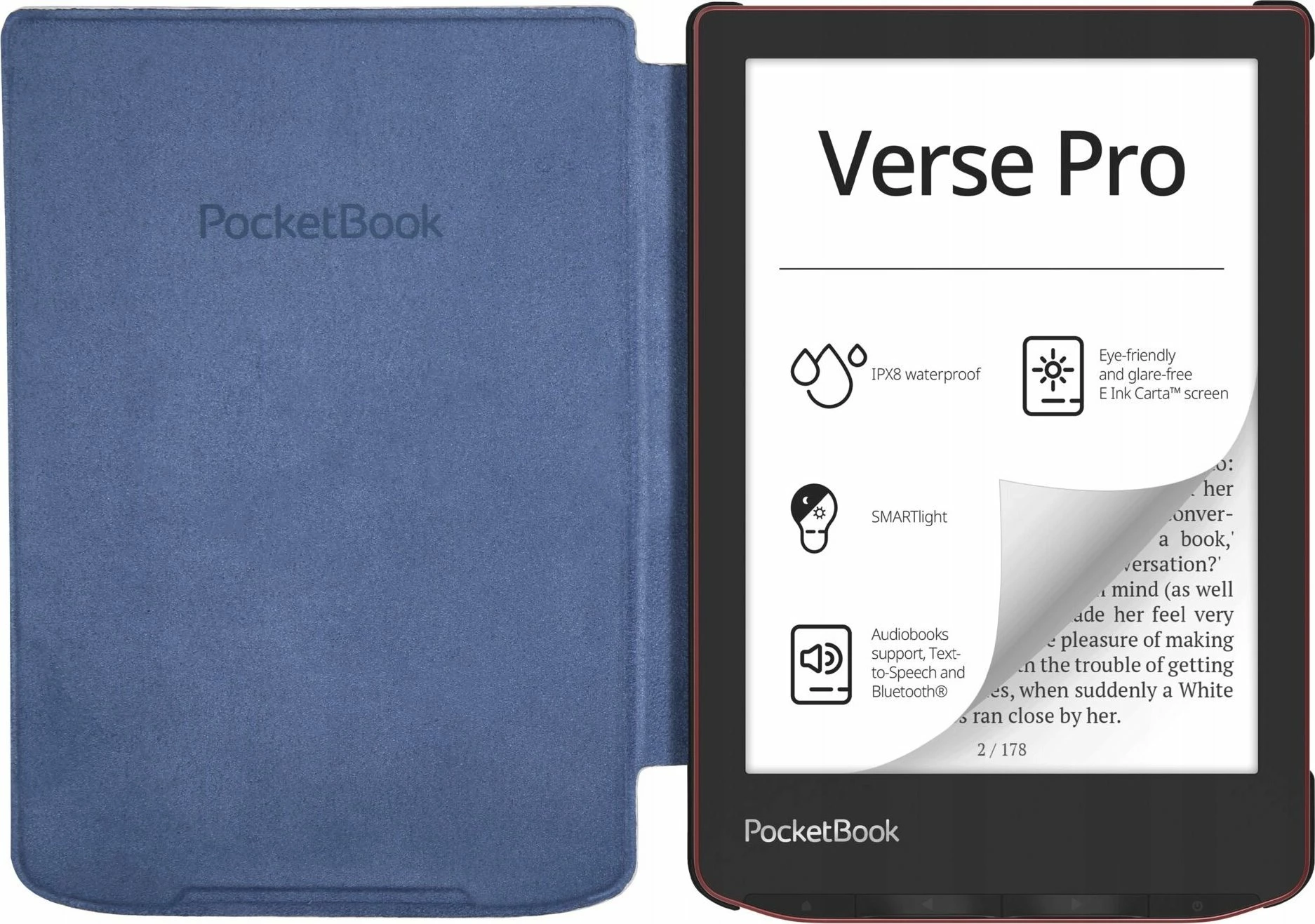 Mbështjellës PocketBook Shell Flowers për Verse/Verse Pro 6", eko-lëkurë, shumëngjyrësh