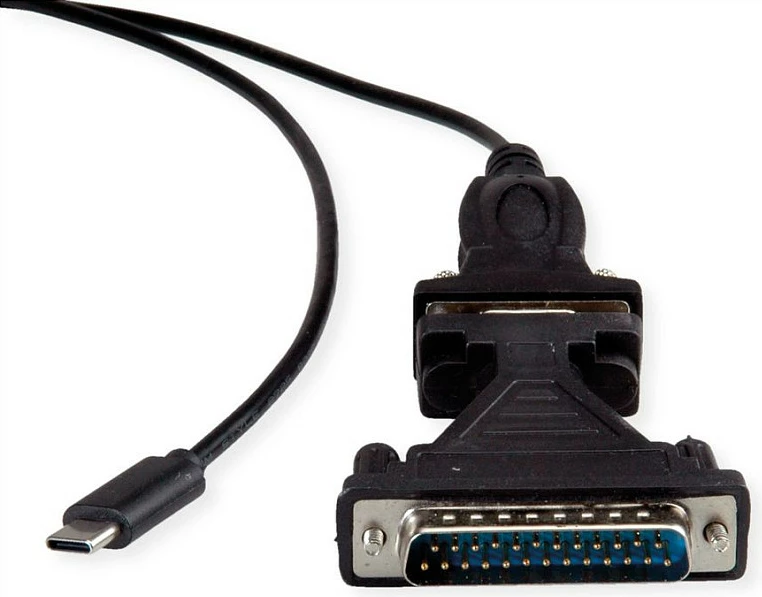 Kabllo konvertuese VALUE USB-C në RS232 (DB9), 1.8 m, e zezë