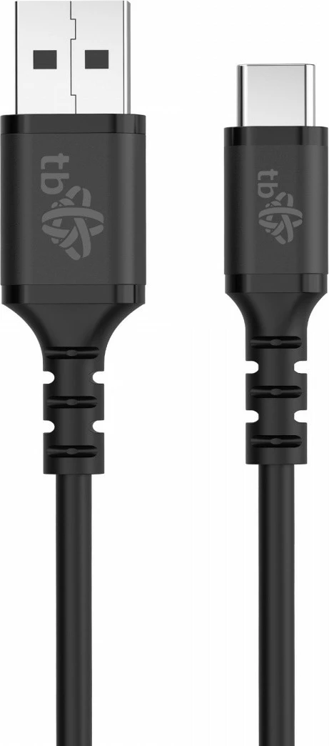 Kabëll USB në USB-C silikon 0.5 m, TB AKTBXKUCMISI05B, USB 2.0, Fast Charge, i zi