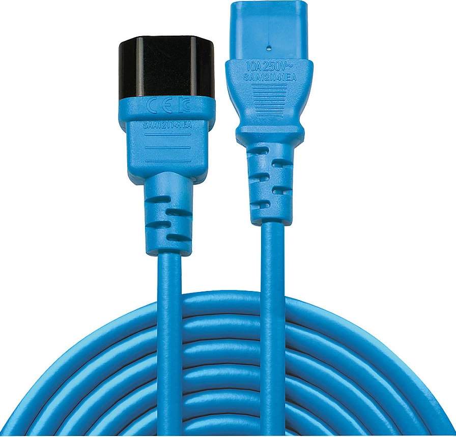 Kabllo rryme LINDY IEC C14 në C13, 2m, kaltër