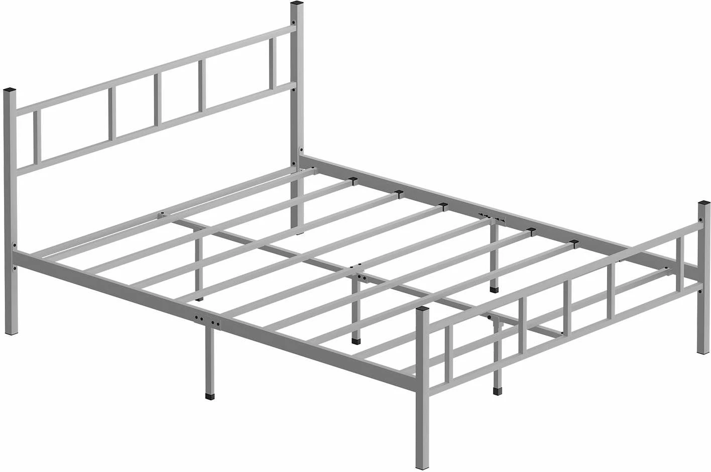 Krevat dopio metalik, ngjyrë e bardhë, Skye Decor, 160x200