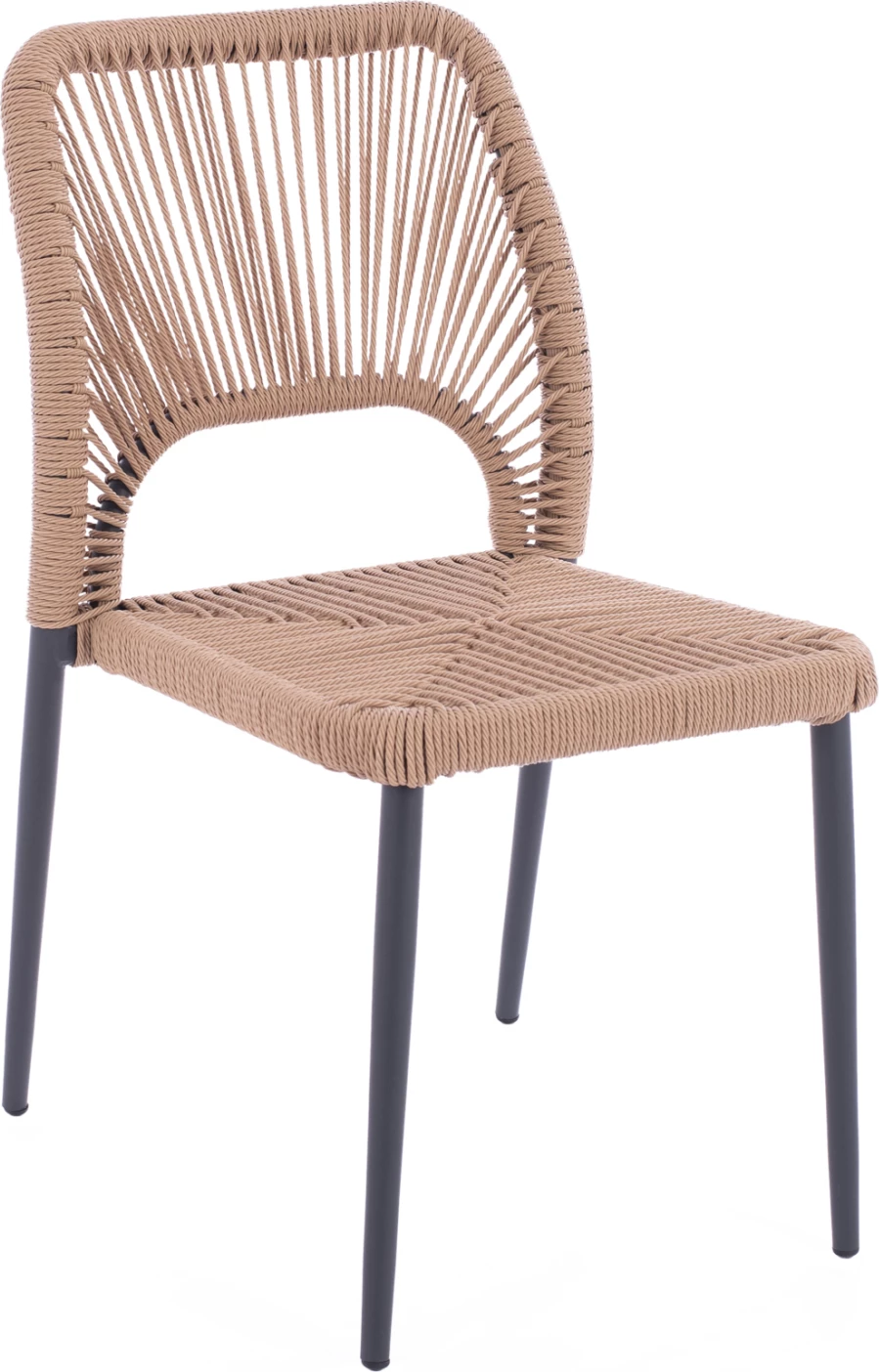 Karrige alumini gri me litar PE bezhë FH5770.02 45x63x82Y cm