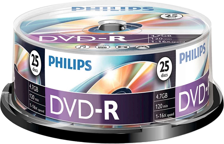 DVD-R Philips, 4,7GB, 16x SP 25copë