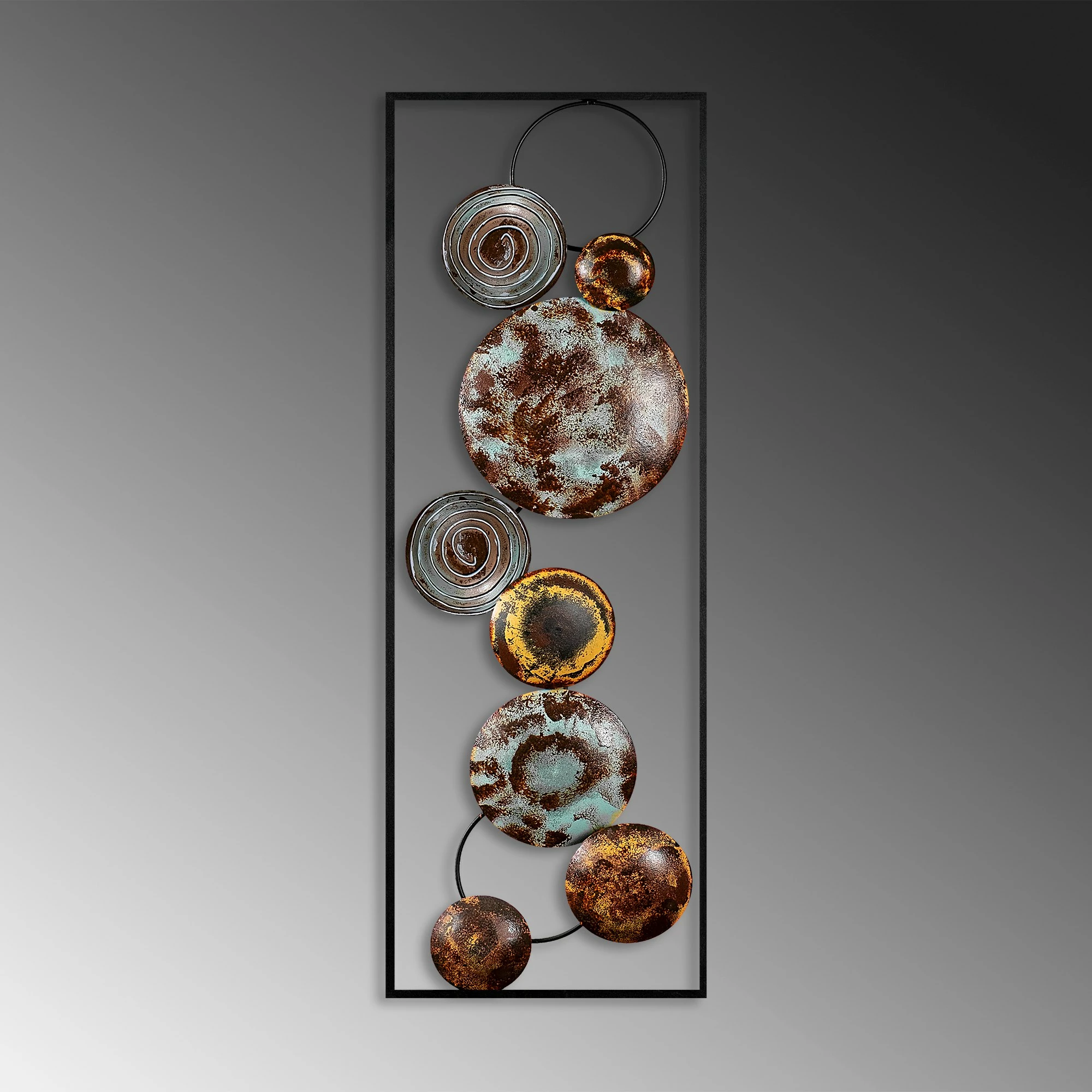 Aksesor dekorativ metalik për mur, Wallity, teksturë, shumëngjyrësh, 32x90x4cm
