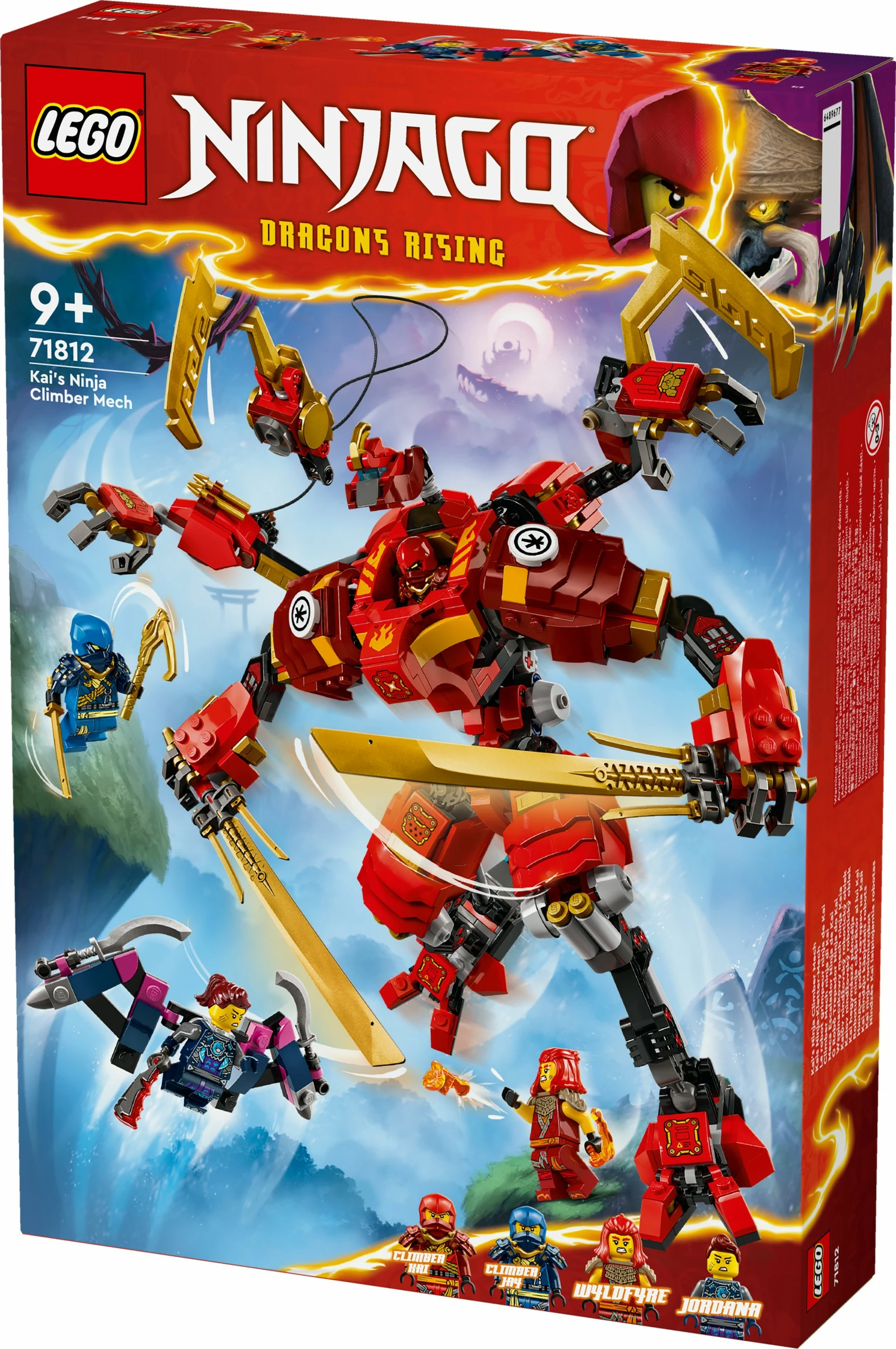 Set ndërtimi LEGO Ninjago 71812 Kai’s Ninja Climber Mech, multikolor